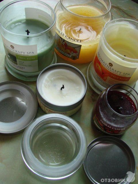 yankee candle свечи, в открытом виде - прокладки на крышках